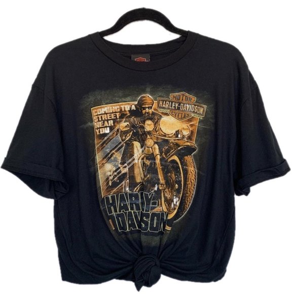 Harley Davidson Black Large Biker Graphic Tee - Picture 3 of 4
